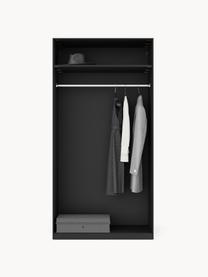 Modularer Drehtürenschrank Simone, 100 cm Breite, mehrere Varianten, Korpus: Spanplatte, melaminbeschi, Walnussholz-Optik, Schwarz, Basic Interior, B 100 x H 200 cm