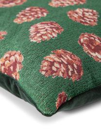 Kussenhoes Alvin met winterse motieven, Weeftechniek: jacquard, Groen, rood, beige, 40 x 40 cm