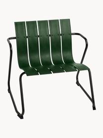 Sillón artesanal para exterior Ocean, Estructura: acero reciclado recubiert, Verde oscuro, negro, An 72 x F 63 cm