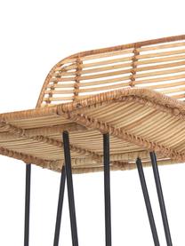 Sedia da bar in rattan Blind, Gambe: metallo verniciato a polv, Rattan, nero, Larg. 42 x Alt. 89 cm