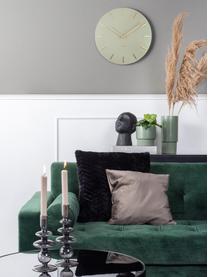 Horloge murale Charm, Métal, enduit, Vert olive, doré, Ø 45 cm