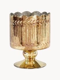 Teelichthalter Castello, Glas, Goldfarben, Ø 13 x H 16 cm