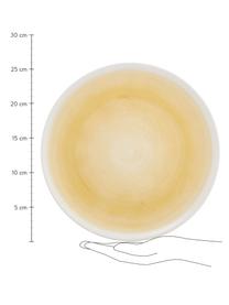 Ręcznie wykonany talerz duży Pure, 6 szt., Ceramika, Żółty, biały, Ø 26 cm