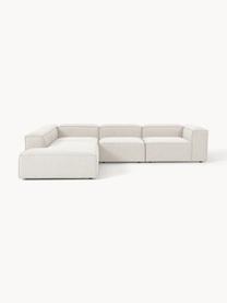 Modulares XL-Ecksofa Lennon aus Bouclé, Bezug: Bouclé (100 % Polyester) , Gestell: Massives Kiefernholz, Spe, Bouclé Off White, B 329 x T 269 cm, Eckteil links