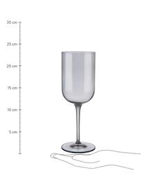 Verre à vin gris Fuum, 4 pièces, Verre, Gris, transparent, Ø 8 x haut. 22 cm, 400 ml