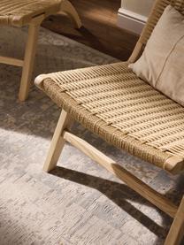 Loungefauteuil Ira met rotan vlechtwerk van essenhout, Frame: massief essenhout, Essenhout, B 58 x H 69 cm