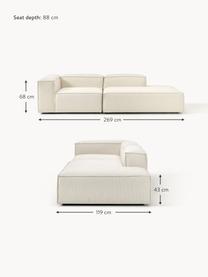 Diván modular Lennon, Tapizado: 100% poliéster Alta resis, Estructura: madera contrachapada de p, Patas: plástico Este producto es, Tejido blanco Off White, An 269 x F 119 cm, reposabrazos izquierdo