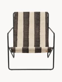 Fauteuil lounge Desert, Tissu beige clair, brun foncé, noir, larg. 63 x prof. 66 cm