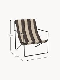 Fauteuil lounge Desert, Tissu beige clair, brun foncé, noir, larg. 63 x prof. 66 cm