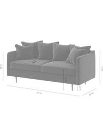 Sofa z aksamitu Esme (2-osobowa), Tapicerka: 100% aksamit poliestrowy, Stelaż: drewno liściaste, drewno , Nogi: metal powlekany Dzięki tk, Szary, S 176 x G 96 cm