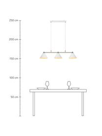 Grote hanglamp Klint, Baldakijn: gecoat metaal, Wit, zilverkleurig, 99 x 21 cm