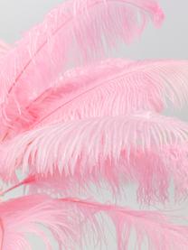 Lampada da terra Feather Palm, Paralume: piume di struzzo, Struttura: acciaio ottonato, Dorato, rosa, Alt. 165 cm
