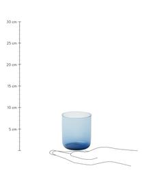 Mondgeblazen waterglazen Bloom in blauw, 6 stuks, Mondgeblazen glas, Blauw, Ø 7 x H 8 cm, 220 ml