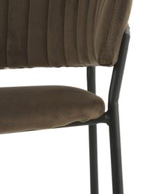 Fluwelen stoel Room in bruin, Bekleding: 100% polyester fluweel, Frame: gecoat metaal, Bruin, 53 x 58 cm