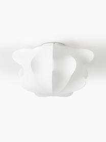 Lampada da soffitto effetto seta Arwa, Paralume: plastica effetto seta, Baldacchino: metallo verniciato a polv, Bianco, Ø 52 x Alt. 31 cm