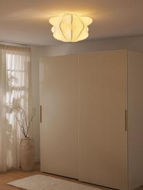 Plafondlamp Arwa in zijdelook, Lampenkap: kunststof met zijdelook, Wit, Ø 52 x H 31 cm