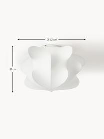 Lampada da soffitto effetto seta Arwa, Paralume: plastica effetto seta, Baldacchino: metallo verniciato a polv, Bianco, Ø 52 x Alt. 31 cm