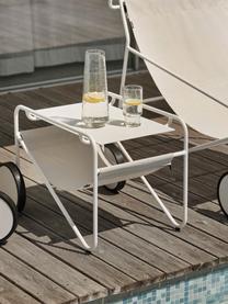 Garten-Beistelltisch Poul, Off White, Weiss, B 72 x T 44 cm