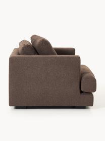 Fotel Bouclé Tribeca, Tapicerka: Bouclé (93% poliester, 6%, Stelaż: drewno bukowe, drewno sos, Nogi: drewno sosnowe Ten produk, Ciemnobrązowy Bouclé, S 110 x G 100 cm