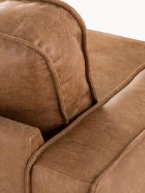 Sofa Hunter (3-Sitzer) aus recyceltem Leder, Bezug: Recyceltes Leder (70% Led, Gestell: Massives Kiefernholz und , Füße: Metall, pulverbeschichtet, Leder Braun, B 219 x T 90 cm