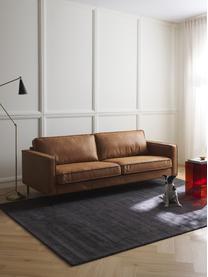 Sofa Hunter (3-Sitzer) aus recyceltem Leder, Bezug: Recyceltes Leder (70% Led, Gestell: Massives Kiefernholz und , Füße: Metall, pulverbeschichtet, Leder Braun, B 219 x T 90 cm