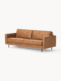 Sofa Hunter (3-Sitzer) aus recyceltem Leder, Bezug: Recyceltes Leder (70% Led, Gestell: Massives Kiefernholz und , Füße: Metall, pulverbeschichtet, Leder Braun, B 219 x T 90 cm