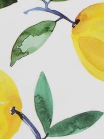 Sottobicchiere con motivo limoni Lemons 4 pz, Sughero rivestito, Bianco, giallo, verde, Ø 12 cm