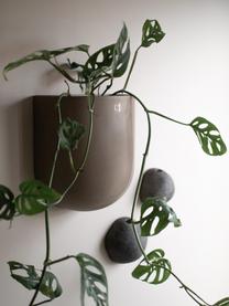Wandplantenpot Cut, B 21 cm, Keramiek, Mat taupe, B 21 x H 24 cm