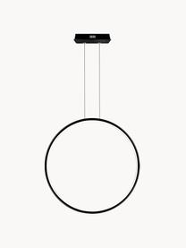 Grote LED hanglamp Ring met diffuser, Lampenkap: silicone, gepoedercoat me, Zwart, Ø 80 x D 2 cm