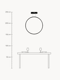 Große LED-Pendelleuchte Ring mit Diffusorscheibe, Lampenschirm: Silikon, Metall, pulverbe, Baldachin: Metall, pulverbeschichtet, Schwarz, Ø 80 x T 2 cm