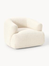 Sillón en tejido bouclé Sofia, Tapizado: tejido bouclé (100% polié, Estructura: madera de abeto, tablero , Patas: plástico Este producto es, Bouclé blanco Off White, An 90 x F 97 cm