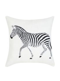 Federa con motivo a zebra Marty, set di 2, 100% cotone, Beige, Larg. 40 cm x Lung. 40 cm