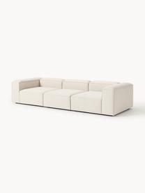 Sofa modułowa z mieszanki lnu Lennon (4-osobowa), Tapicerka: 50% wiskoza, 25% len, 15%, Nogi: tworzywo sztuczne Ten pro, Beżowa mieszanka lnu, S 327 x G 119 cm