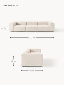 Modulares Sofa Lennon (4-Sitzer) aus Leinen-Mix, Bezug: 50 % Viskose, 25 % Leinen, Gestell: Fichtenholz, Sperrholz, m, Leinen-Mix Beige, B 327 x T 119 cm