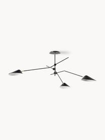 Grote plafondlamp Neron, Decoratie: vermessingd metaal, Zwart, B 173 x D 170 cm