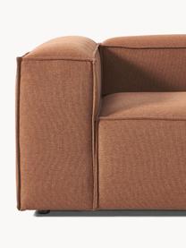Modulares Sofa Lennon (4-Sitzer), Bezug: 100 % Polyester Der strap, Gestell: Massives Kiefernholz, Spe, Füße: Kunststoff Dieses Produkt, Webstoff Nougat, B 327 x T 119 cm