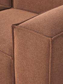 Modulares Sofa Lennon (4-Sitzer), Bezug: 100 % Polyester Der strap, Gestell: Massives Kiefernholz, Spe, Füße: Kunststoff Dieses Produkt, Webstoff Nougat, B 327 x T 119 cm