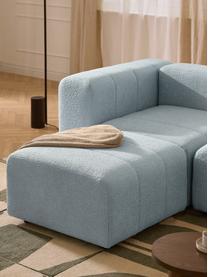 Bouclé-Sofa-Hocker Lena, Bezug: Bouclé (93 % Polyester, 6, Gestell: Buchenholz, Spanplatte, H, Bouclé Hellblau, B 78 x T 75 cm