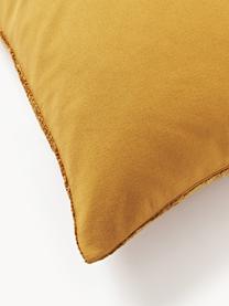 Housse de coussin 50x50 en chenille Keeley, 100 % coton, Jaune moutarde, larg. 50 x long. 50 cm