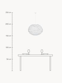 Pendelleuchte Eos aus Federn, Lampenschirm: Gänsefedern, RDS-zertifiz, Baldachin: Kunststoff, Weiß, Ø 45 x H 30 cm