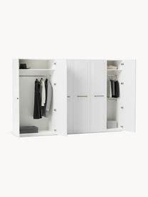 Modularer Drehtürenschrank Charlotte, 300 cm Breite, mehrere Varianten, Korpus: Spanplatte, melaminbeschi, Griffe: Messing Dieses Produkt wi, Weiss, Basic Interior, B 300 x H 200 cm