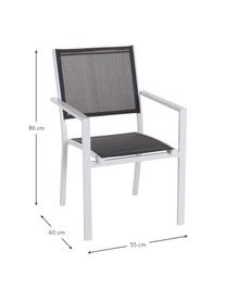 Silla apilables para exterior Thais, Estructura: aluminio recubierto, Blanco, gris, An 69 x Al 99 cm