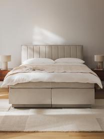 Boxspringbed Livia met opbergruimte, Matras: 5-zones pocketvering, Geweven stof lichtbeige, B 140 x L 200 cm, hardheidsgraad H2