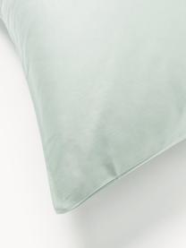 Poszewka na poduszkę z satyny bawełnianej Comfort, Szałwiowy zielony, S 40 x D 80 cm