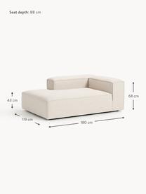 Ottomane-Eckmodul Lennon aus Leinen-Mix, Bezug: 50 % Viskose, 25 % Leinen, Gestell: Fichtenholz, Sperrholz, m, Leinen-Mix Beige, B 119 x T 180 cm, Eckteil links