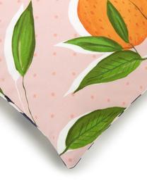 Perkálová obojstranná posteľná bielizeň z organickej bavlny s letnou potlačou Squeeze, Viacfarebná