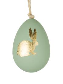 Decoratieve hangers Bunny, 3 stuks, Kunststof, Groen, goudkleurig, Ø 4 x H 6 cm