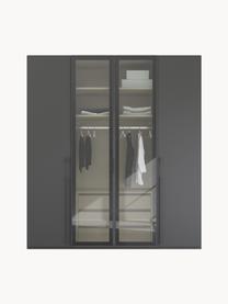 Drehtürenschrank Skat Shine mit beleuchteten Glastüren, Griffe: Metall, beschichtet, Anthrazit, B 201 x H 223 cm