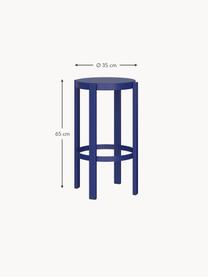 Tabouret de bar en métal Doon, haut. 65 cm, Acier, revêtement par poudre, Bleu roi, Ø 35 x haut. 65 cm