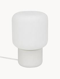 Petite lampe à poser en verre Marlon, Blanc, Ø 15 x haut. 23 cm